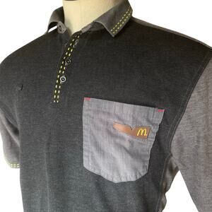 McDonald's Polo M Regular Gray Black trim No stains no holes no rips :)